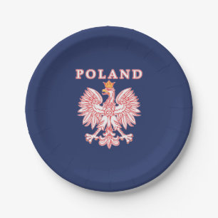 Poland With Red Polish Eagle Paper Plate