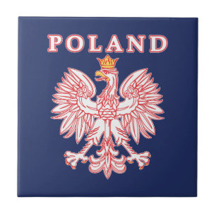 Poland With Red Polish Eagle Tile