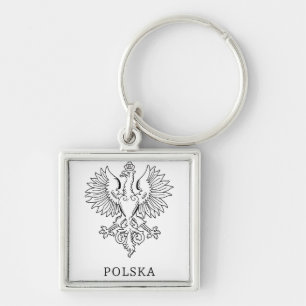 Poland's White Eagle Contemporary State Emblem Keychain