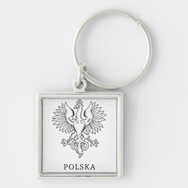 Poland's White Eagle Contemporary State Emblem  Keychain (Front)