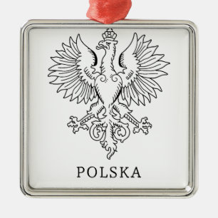 Poland's White Eagle Contemporary State Emblem Metal Ornament