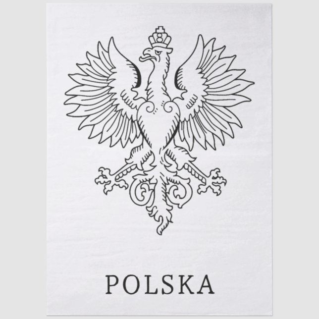Poland's White Eagle Contemporary State Emblem  Tissue Paper (Front)