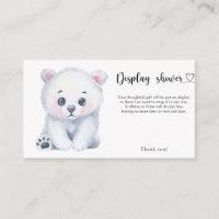 Polar baby bear winter display shower card