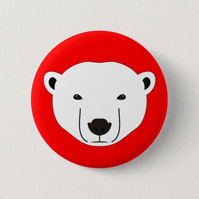 Polar Bear 2 Inch Round Button (Front)
