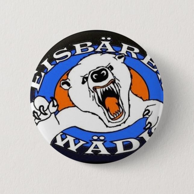 polar bear 2 inch round button (Front)