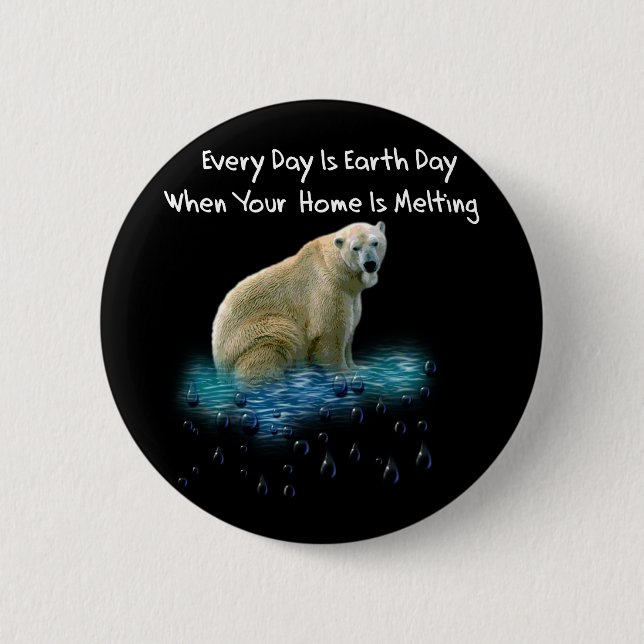 Polar Bear 2 Inch Round Button (Front)