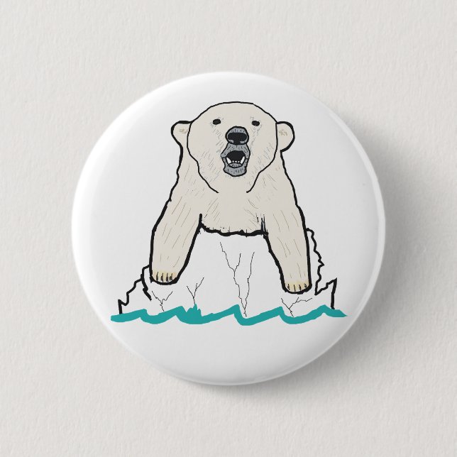 Polar Bear 2 Inch Round Button (Front)