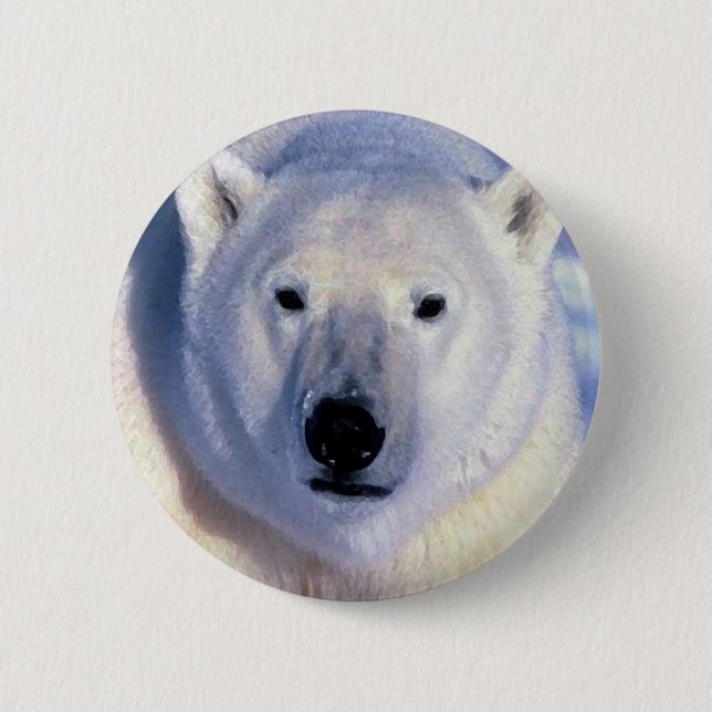 Polar Bear 2 Inch Round Button (Front)