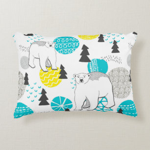 Polar bear accent pillow