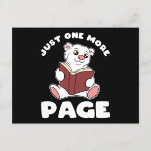 Polar Bear and Books Just One More Page Postcard