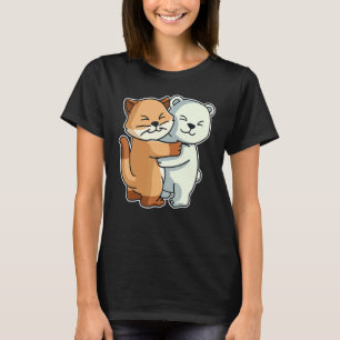 Polar Bear And Cat Cute Animals For Women Animal H T-Shirt