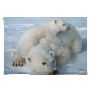 Polar Bear and Cub Wildlife Lovers Placemat