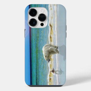 Polar Bear And Jack Russel On The Beach, iPhone 14 Pro Max Case