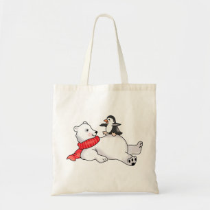 Polar Bear and Penguin Tote Bag