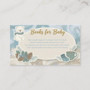 Polar Bear and Pine Cones Shower Books for Baby  Enclosure Card