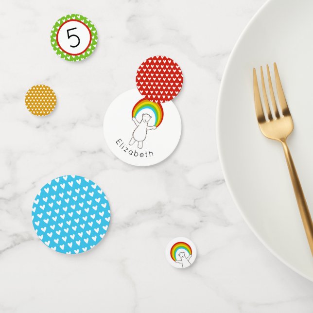 Polar Bear and Rainbow Table Confetti (Group)