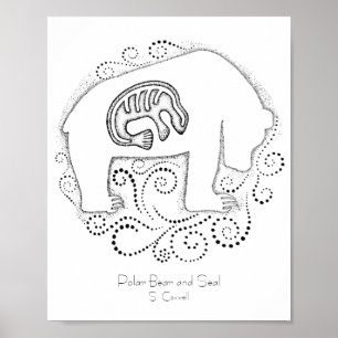 Polar Bear and Seal Poster