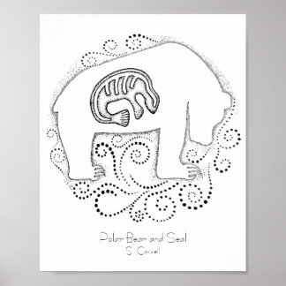 Polar Bear and Seal Poster