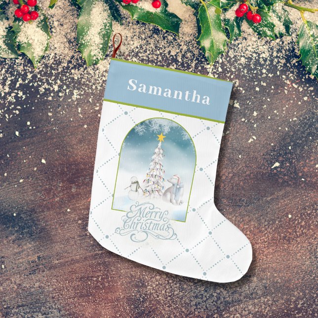 Polar Bear and Snowman Christmas Stocking (Creator Uploaded)
