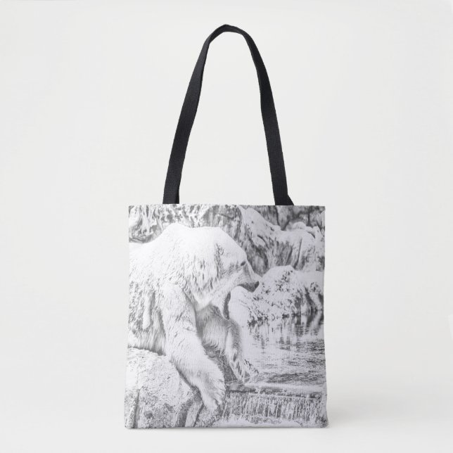polar bear and water tote bag (Front)