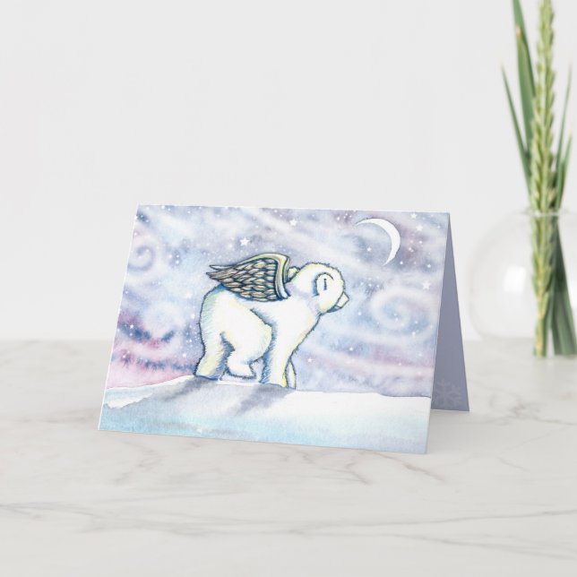 Polar Bear Angel Christmas Card (Front)