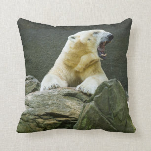 Polar Bear - Angry Throw Pillow