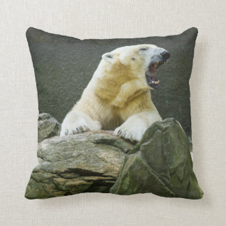 Polar Bear - Angry Throw Pillow