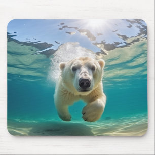 Polar Bear Animal Fun Nature Playing Mouse Pad