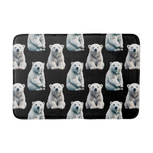 Polar Bear Animal Pattern Design  Bath Mat