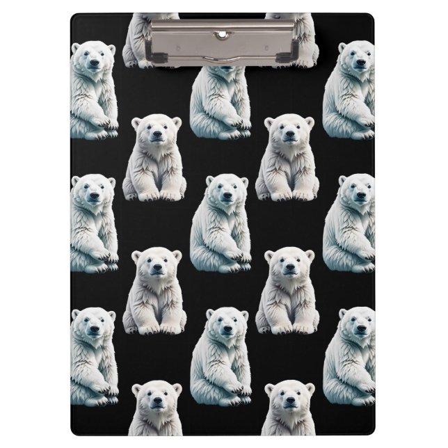 Polar Bear Animal Pattern Design  Clipboard (Front)