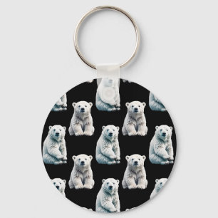 Polar Bear Animal Pattern Design Keychain