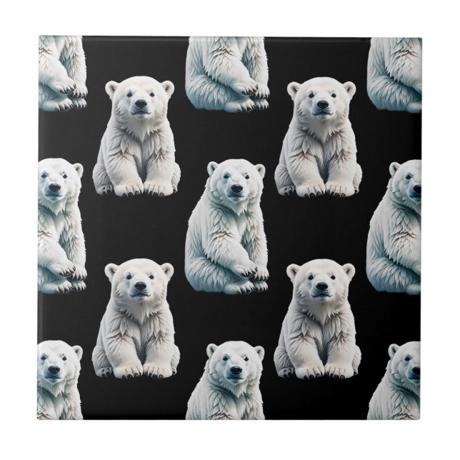 Polar Bear Animal Pattern Design  Tile (Front)