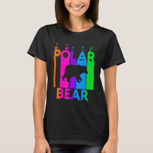 Polar Bear Animal Rainbow Bubble With Silhouette T-Shirt