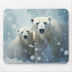 Polar Bear Animal Wildlife Wilderness Colourful Ar Mouse Pad