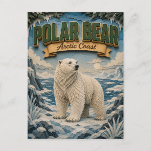 Polar Bear Arctic Coast POPCUT Postcard
