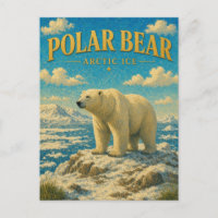 Polar Bear Arctic Ice Watercolor GeoSaga