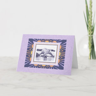 Polar Bear & Arctic Sun Blank Greeting Card