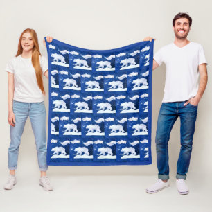 Polar Bear "Art by Kids" Fleece Blanket