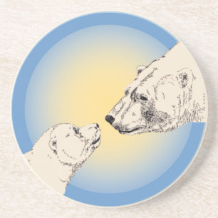 Polar Bear Art Coasters Bear & Cub Coaster
