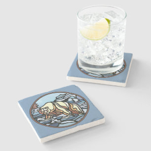 Polar Bear Art Coasters Native Art Bear Coaster