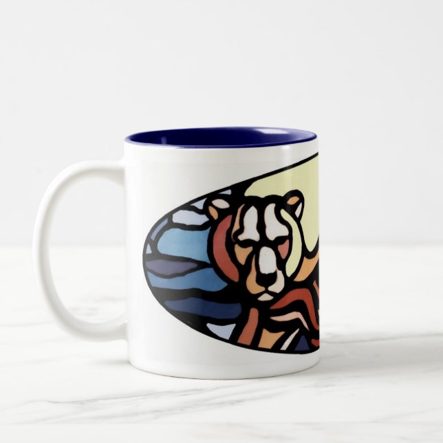 Polar Bear Art Coffee Mug First Nations Bear Cup (Left)
