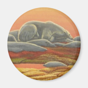 Polar Bear Art Fridge Magent Wildlife Art Gifts Magnet