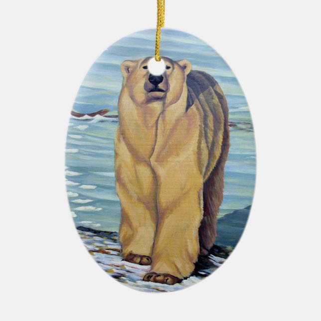 Polar Bear Art Ornament Bear Decorations Keepsake (Front)