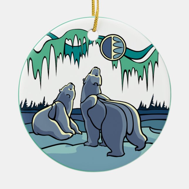 Polar Bear Art Ornament Bear Keepsake Bear Gifts (Front)