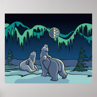 Polar Bear Art Poster Print First Nation Wildlife