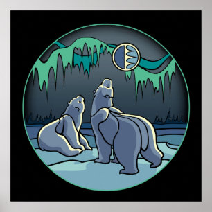 Polar Bear Art Poster Print First Nation Wildlife