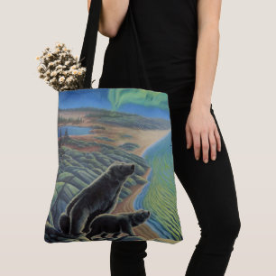 Polar Bear Art Tote Bag Beluga Whale Art Bag