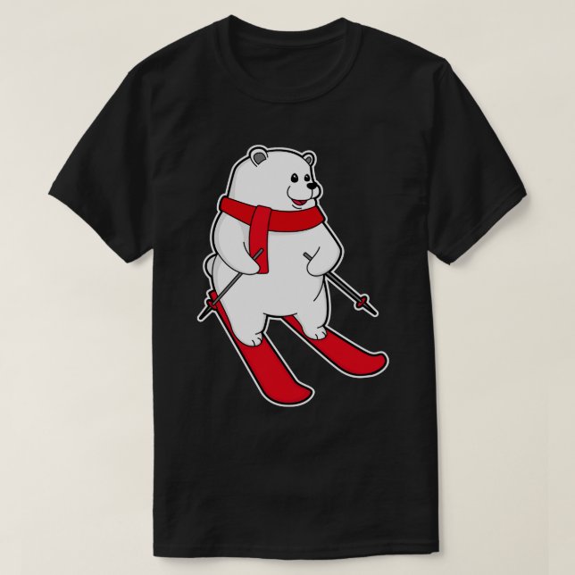 Polar bear as Skier with Ski T-Shirt (Design Front)