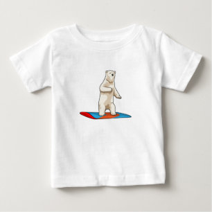 Polar bear as Snowboarder with Snowboard Baby T-Shirt