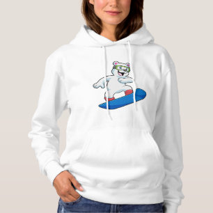 Polar bear as Snowboarder with Snowboard Hoodie
